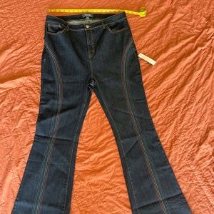 bnwt modcloth rainbow stripe flared jeans